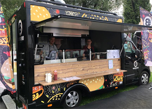 Food truck with burger