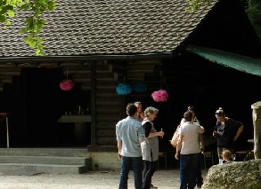 Forest hut festival with catering