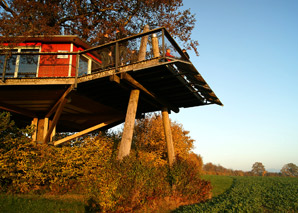 Cabane dans les arbres avec une vue fantastique