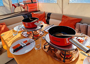 Fondue sur le bateau