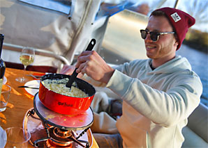 Fondue sur le bateau