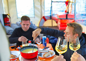 Fondue fun on the boat