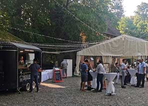 Food truck with top burgers