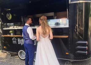 Food truck with top burgers