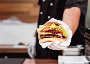 Food truck with top burgers