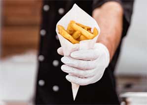 Food truck with top burgers