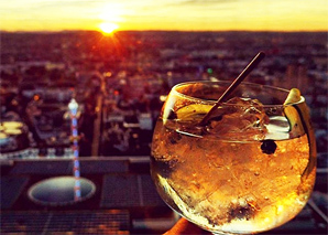 Gin tasting over the roofs of Basel