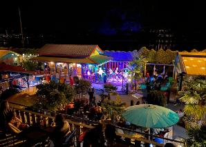 Caribbean barbecue with beach bar