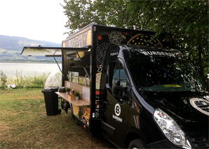 Food truck with burger