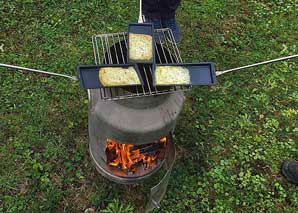 Milk jug fondue or raclette