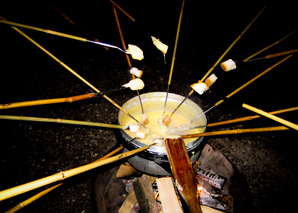 Fondue en forêt en Suisse orientale