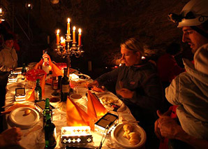 fondue or raclette in cave