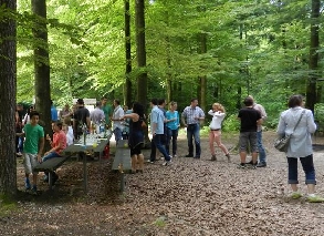 Forest hut festival with catering