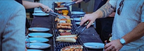 Barbecue auf dem 15-Meter-Grill
