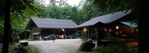 Forest hut festival with catering