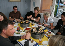 Fondue chinoise sur le feu