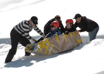 Build a sledge out of cardboard