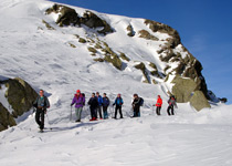 Schneeschuhlaufen über den Gletscher