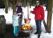 Fondue dans la forêt