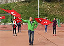 Lancer de drapeau en équipe