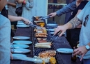 Barbecue auf dem 15-Meter-Grill