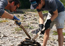 Team cooking in the Peruvian shepherd's oven