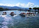 Pedal boat race on Lake Zurich