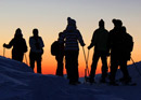 Snow shoe walking in central Switzerland